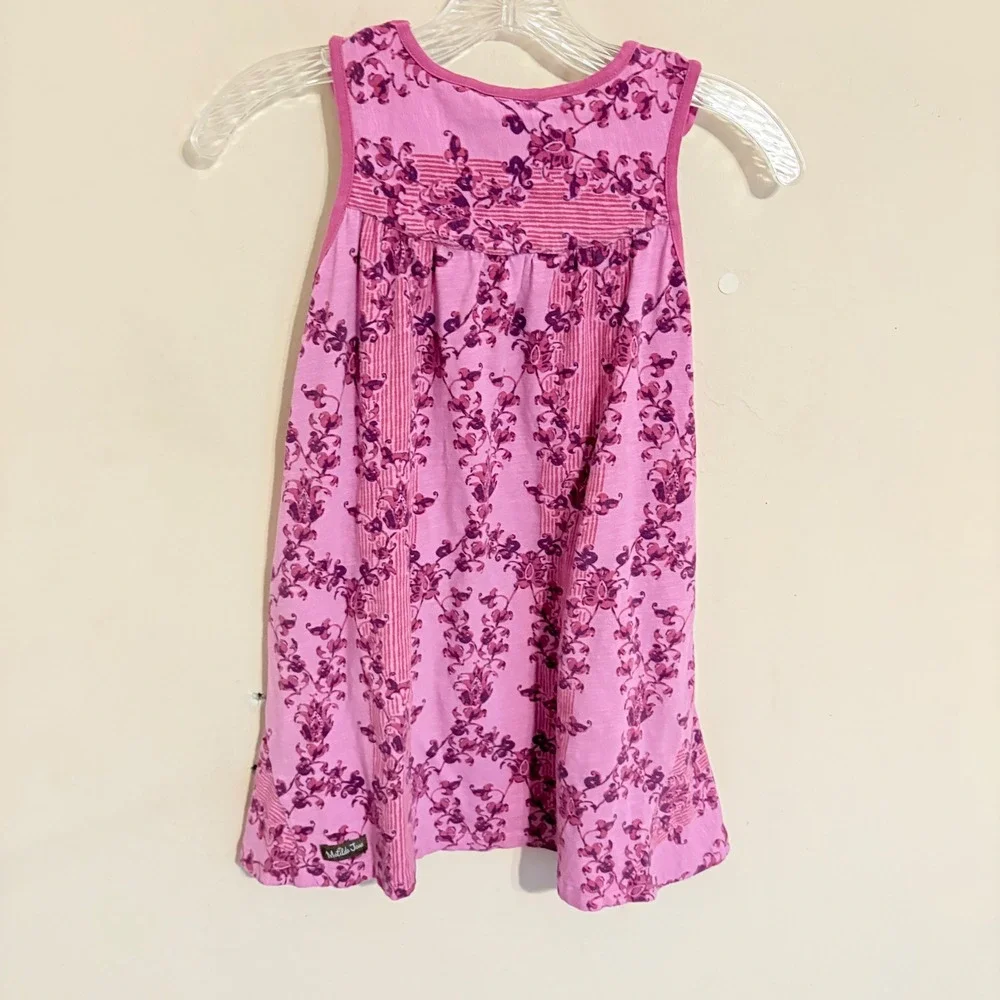 Matilda Jane Girls Clearwater Pink Floral Bow Sleeveless Dress Size 8